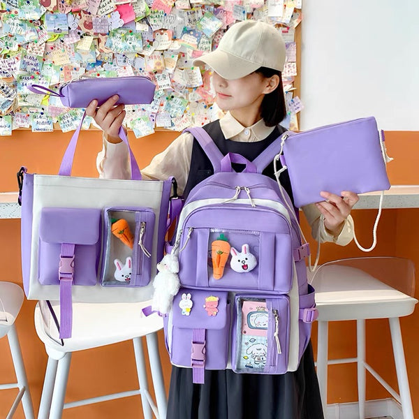 Kawaii Style Backpack Set