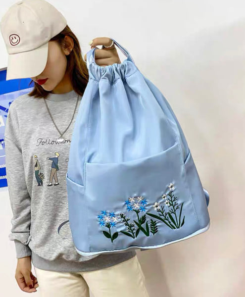 Flower Embroidery Foldable Backpack