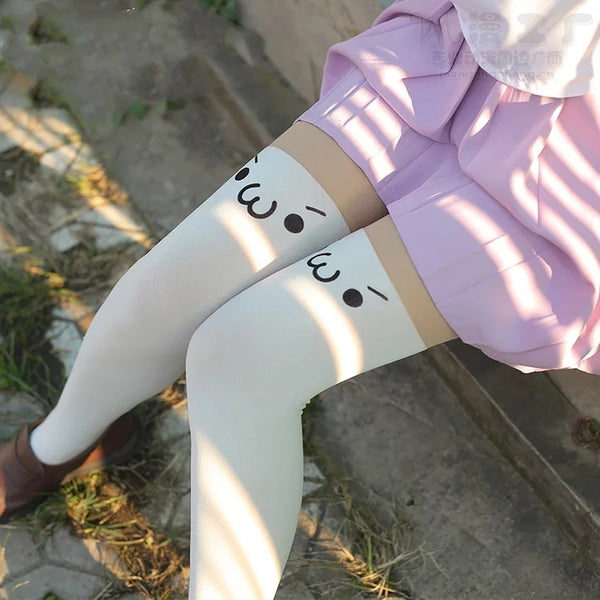 Kawaii Face Pantyhose