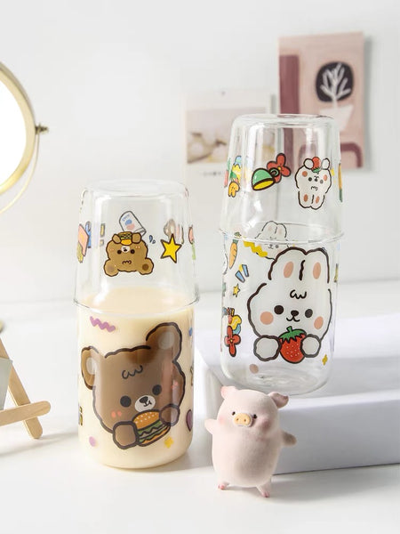 Cute Cartoon Drinking Bottle And Cup