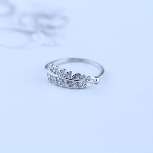 Angel Wings & Leaf Silver Ring