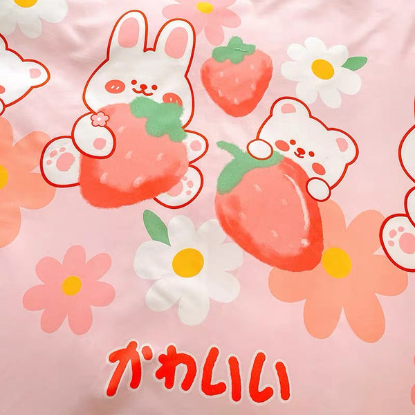 Strawberry Rabbit Bedding Set
