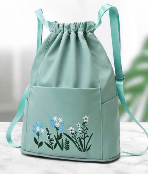 Flower Embroidery Foldable Backpack