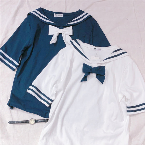 Cute Sailor Bowknot T-shirt