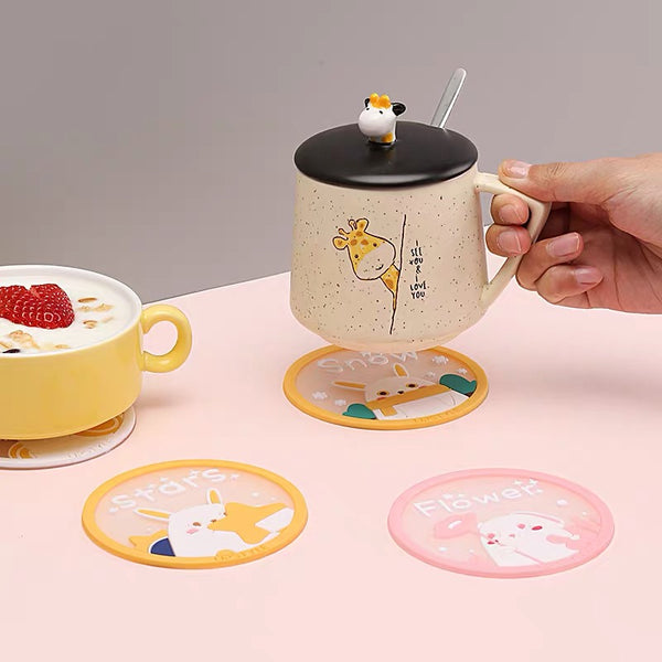 Kawaii Rabbit Cup Mat