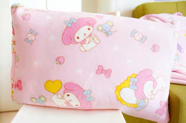 Pink Cartoon Blanket & Pillow Case