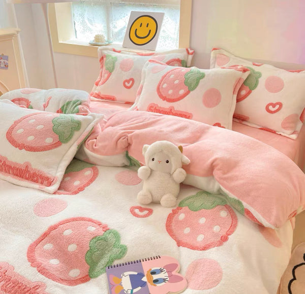 Soft Strawberry Bedding Set