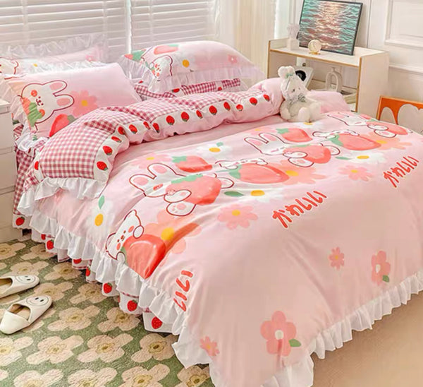 Strawberry Rabbit Bedding Set