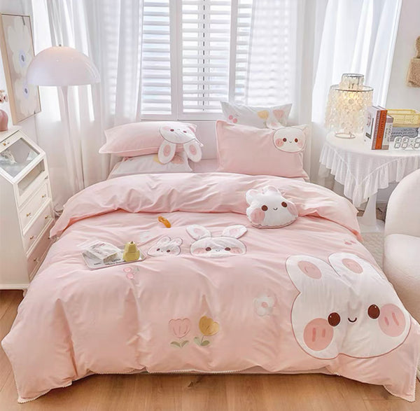 Kawaii Rabbit Bedding Set