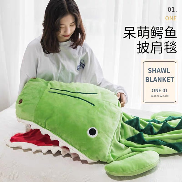 Cute Crocodile Shawl Blanket