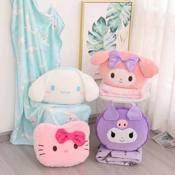 Cute Cartoon Pillow & Blanket