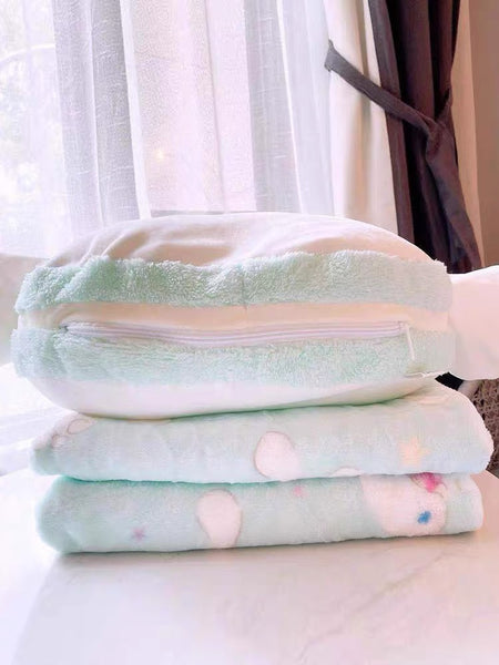 Cute Cartoon Pillow & Blanket