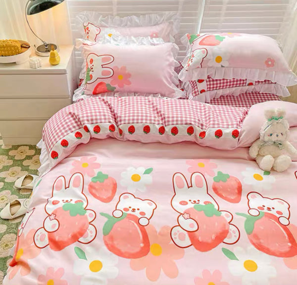 Strawberry Rabbit Bedding Set