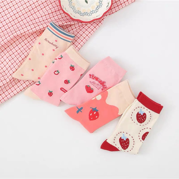 Kawaii Strawberries Socks