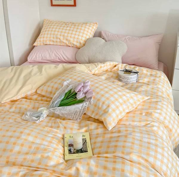Pastel Plaid Bedding Set