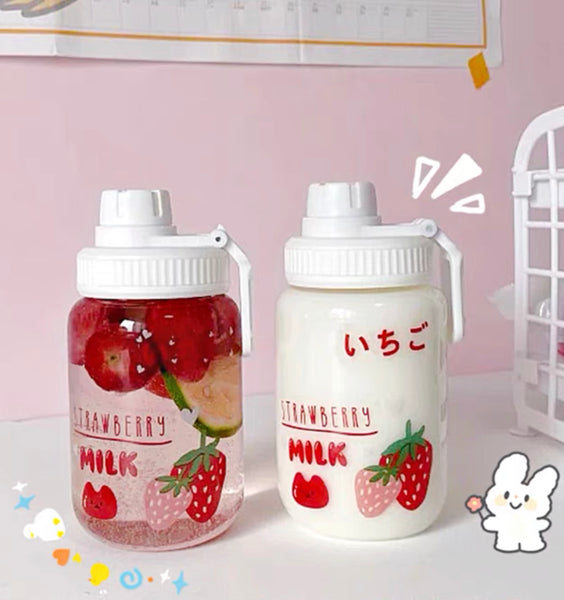 Cute Strawberry Milk Drinking Bottle