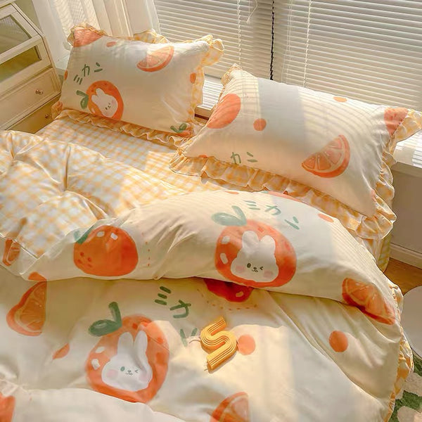 Orange Rabbit Bedding Set