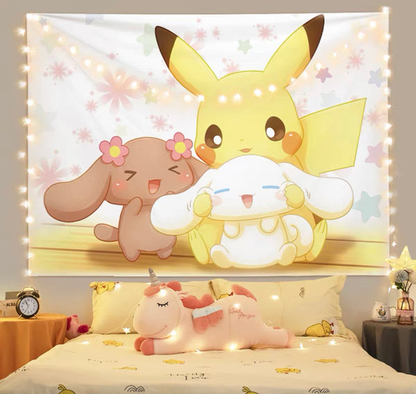 Sweet Cartoon Bedside Cloth