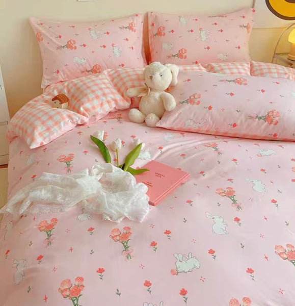 Rabbit And Flower Bedding Set