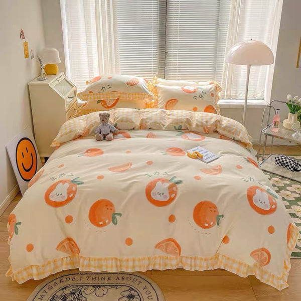 Orange Rabbit Bedding Set