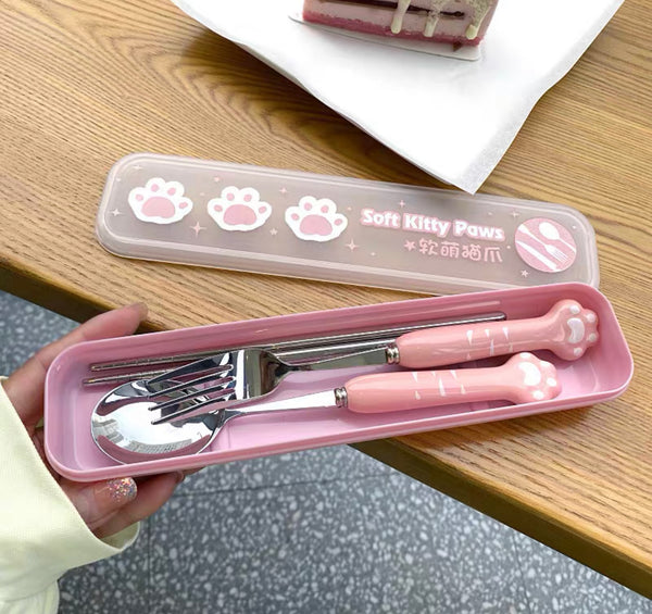 Kawaii Paw Spoon & Fork