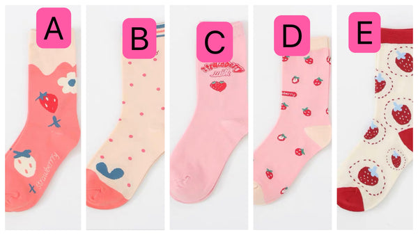 Kawaii Strawberries Socks