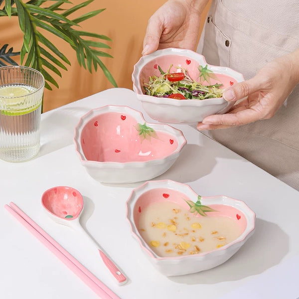 Sweet Strawberry Bowl And Spoon