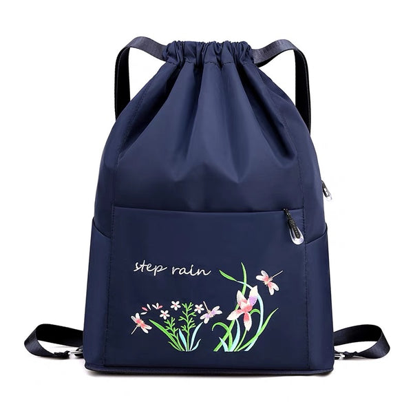 Cute Flower Embroidery Foldable Backpack