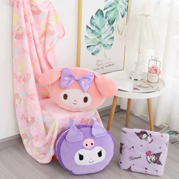 Cute Cartoon Pillow & Blanket