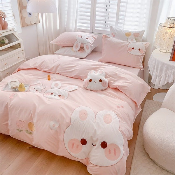 Kawaii Rabbit Bedding Set