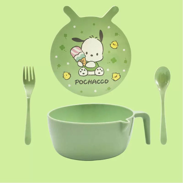 Cute Pochacco Bowl Set