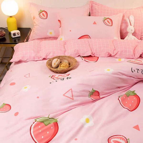 Cute Strawberry Bedding Set