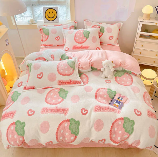 Soft Strawberry Bedding Set