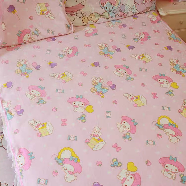 Pink Cartoon Blanket & Pillow Case