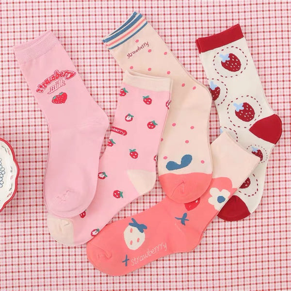 Kawaii Strawberries Socks