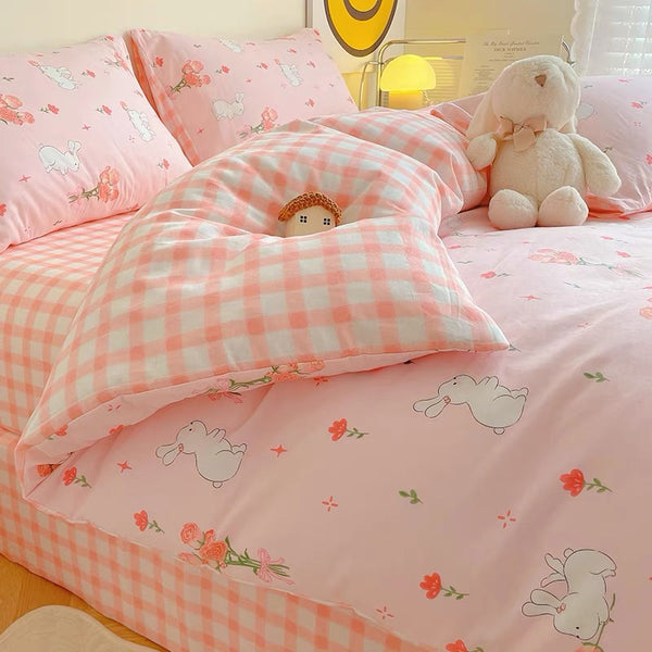 Rabbit And Flower Bedding Set