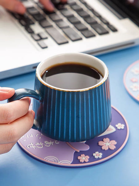 Sakura Cat Cup Mat