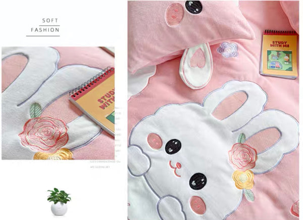 Kawaii Rabbit Bedding Set
