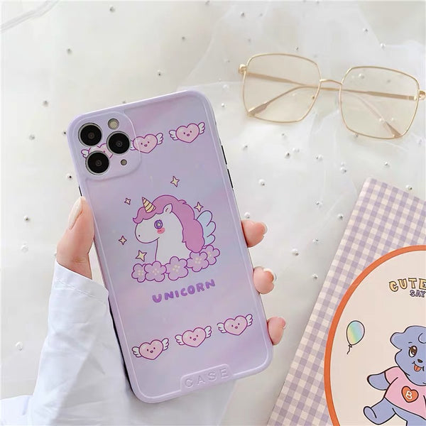 Cute Unicorn Phone Case For Iphone7/7plus/8/8plus/X/XS/XR/XSmax/11/11pro/11proMax