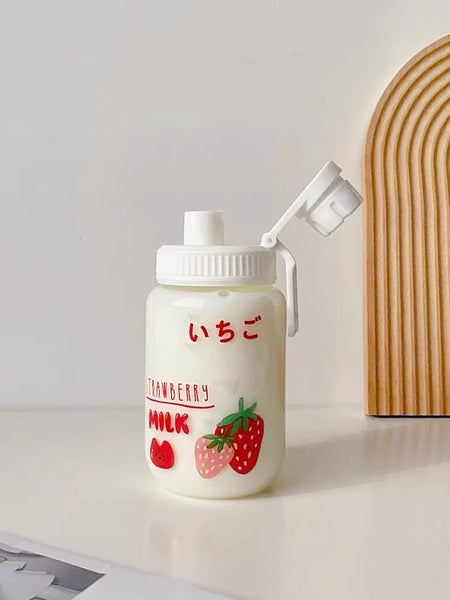 Cute Strawberry Milk Drinking Bottle