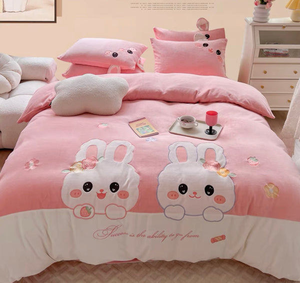 Kawaii Rabbit Bedding Set