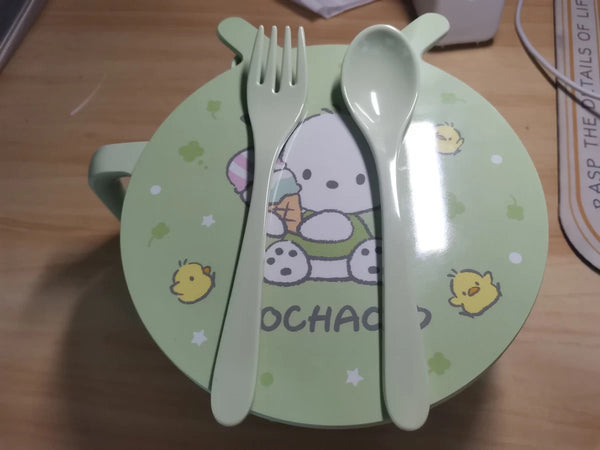 Cute Pochacco Bowl Set
