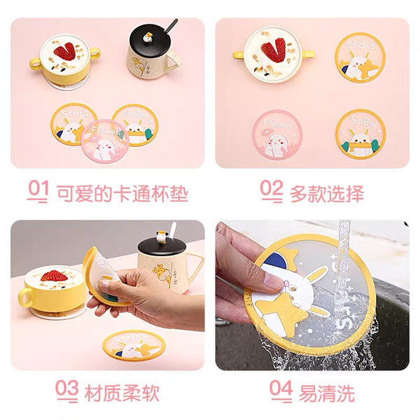 Kawaii Rabbit Cup Mat