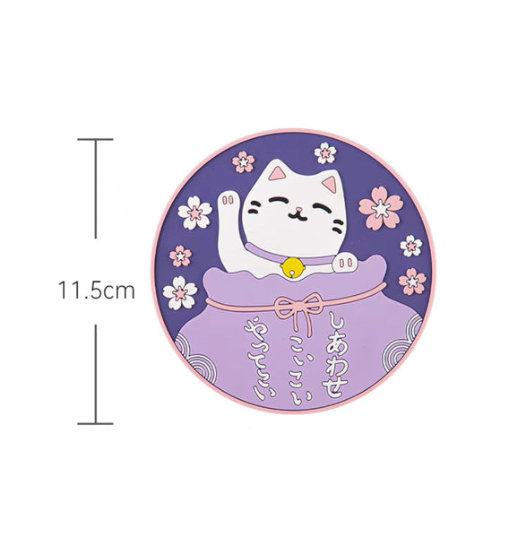 Sakura Cat Cup Mat