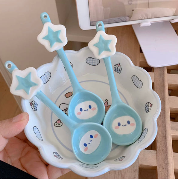 Kawaii Cartoon Bowl & Spoon