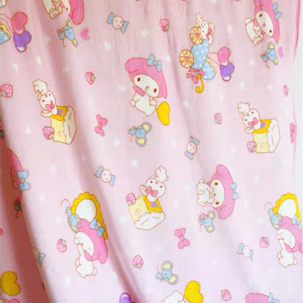 Pink Cartoon Blanket & Pillow Case