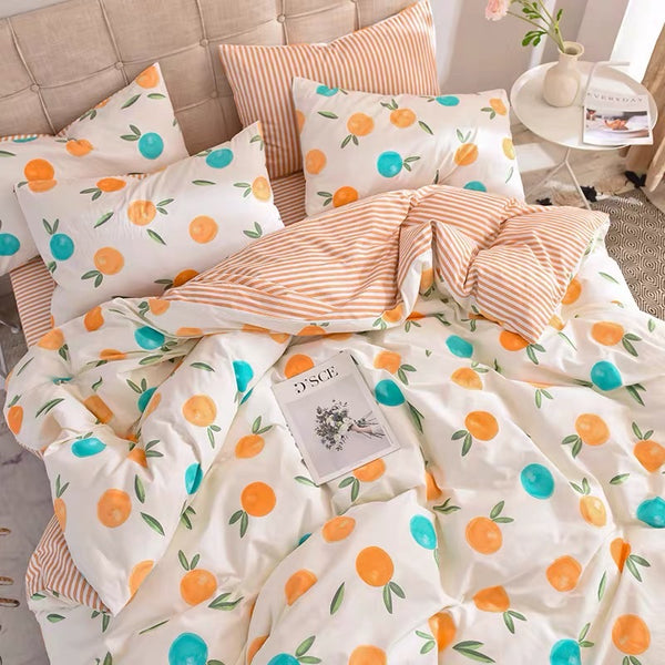 Kawaii Orange Bedding Set