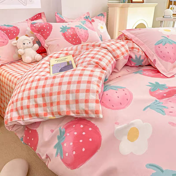 Cute Strawberry Bedding Set