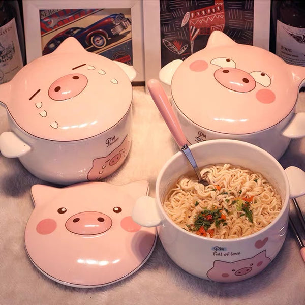 Kawaii Pig Bowl Set