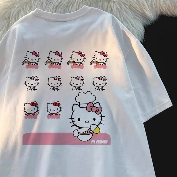 Cute Kitty Printed T-shirt